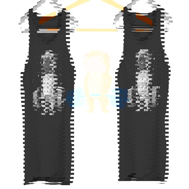 Pug Levantamiento De Pesas Divertido Deadlift Hombres Fitness Gym Entrenamiento Camiseta sin mangas