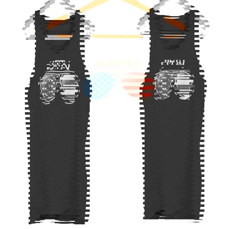 Puritan CO Vintage US Flag Sunglasses Tank Top