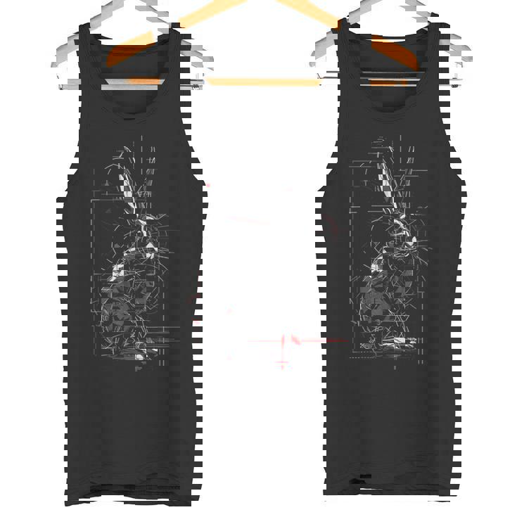 Rabbit Drawing Abstract Animal Art Geometric Graphic Hare Tank Top