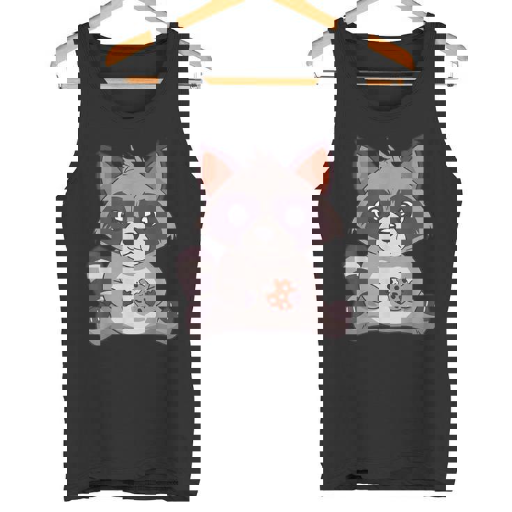 Raccoon Cookie Lover | Small Adult Tank Top - Fun & Cute Style