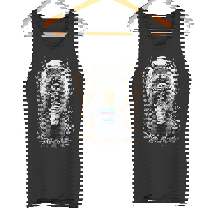 Raccoon Instant Noodle Cup Tank Top - Fun Unisex Design