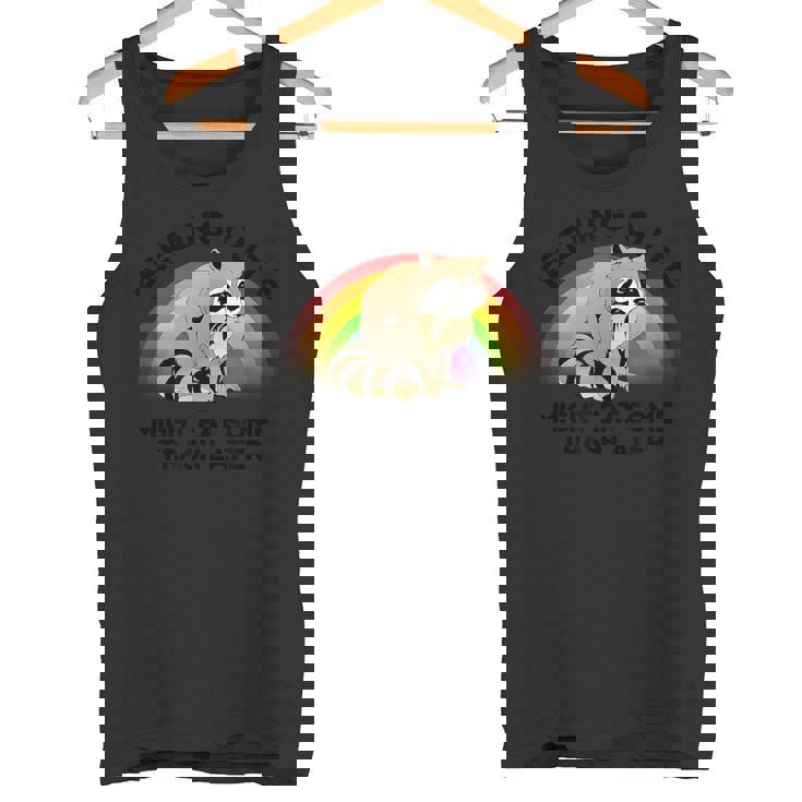 Raccoon Pocket Tank Top – Cute Animal Design for Casual Wear