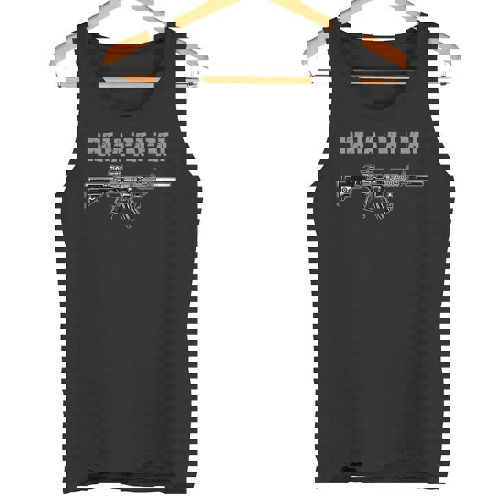 Rat-A-Tat Tat M-4 Ar-15 Rifle Gun Amantes De Pistola Camiseta sin mangas