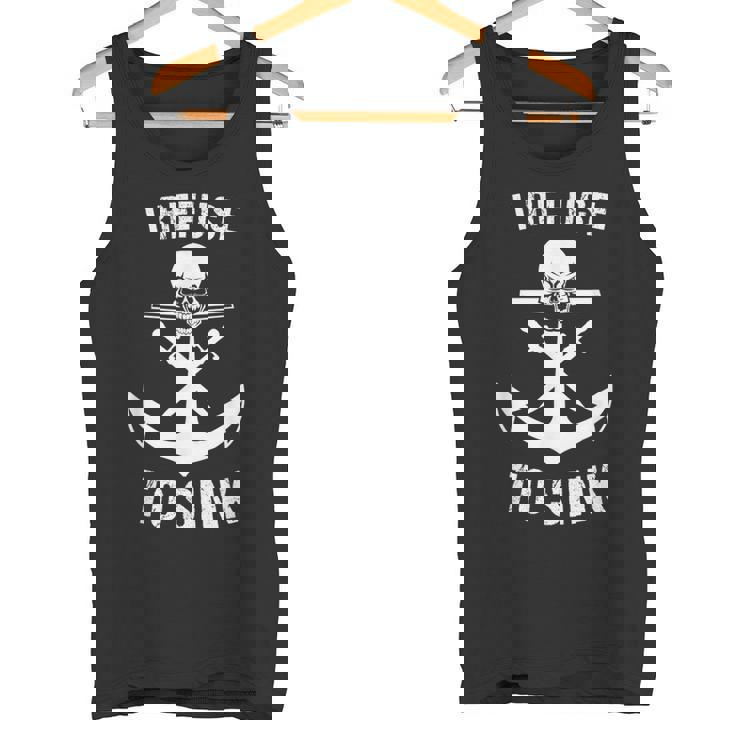 I Refuse To Sink De Entrenamiento De Gimnasio Con Calavera De Ancla Camiseta sin mangas
