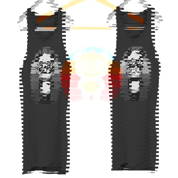 Retro Panda Sunglasses Tank Top - Fun Pool Party BBQ Style