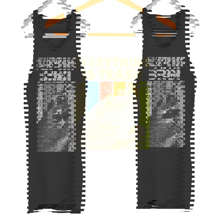 Retro Raccoon Camping Tank Top - Quirky Trash Lover Theme