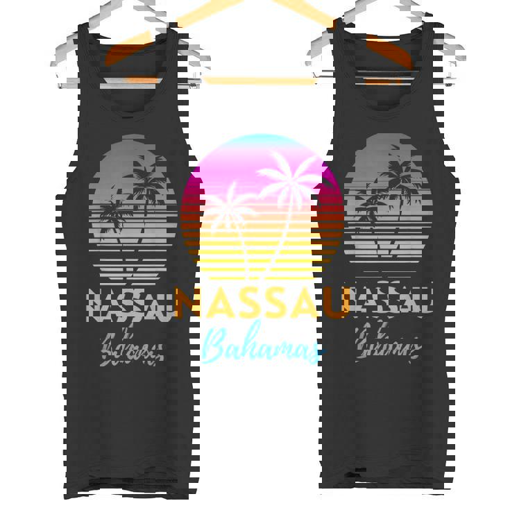 Retro Sunset Nassau Bahamas Beach Trip Vacation Summer Group Tank Top
