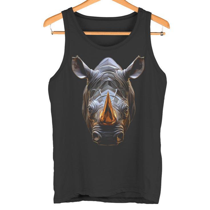 Rhino Polígono Arte Animal Ilustración Gráfico Rinoceronte Camiseta sin mangas