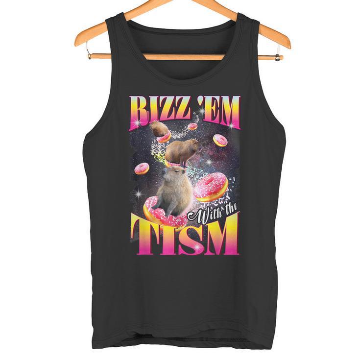 Rizz 'Em With The Tism Donut Capybara Tank Top