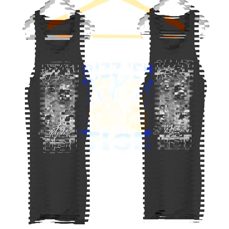 Rizzy Autistic Raccoon Meme Unisex Tank Top - Fun & Confident