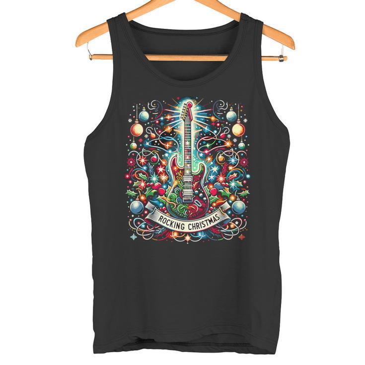 The Rocking Christmas Rock Guitar Santa Tank Top