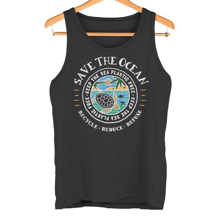 Save The Ocean Keep Sea Plastic Free Turtle Tank Top