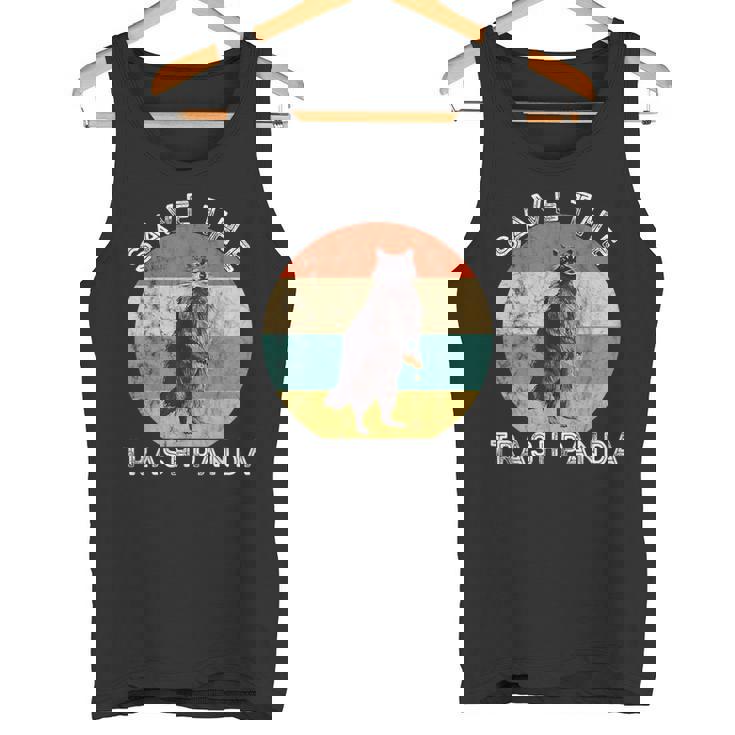 Save the Trash Panda | Raccoon Retro Sunset Tank Top