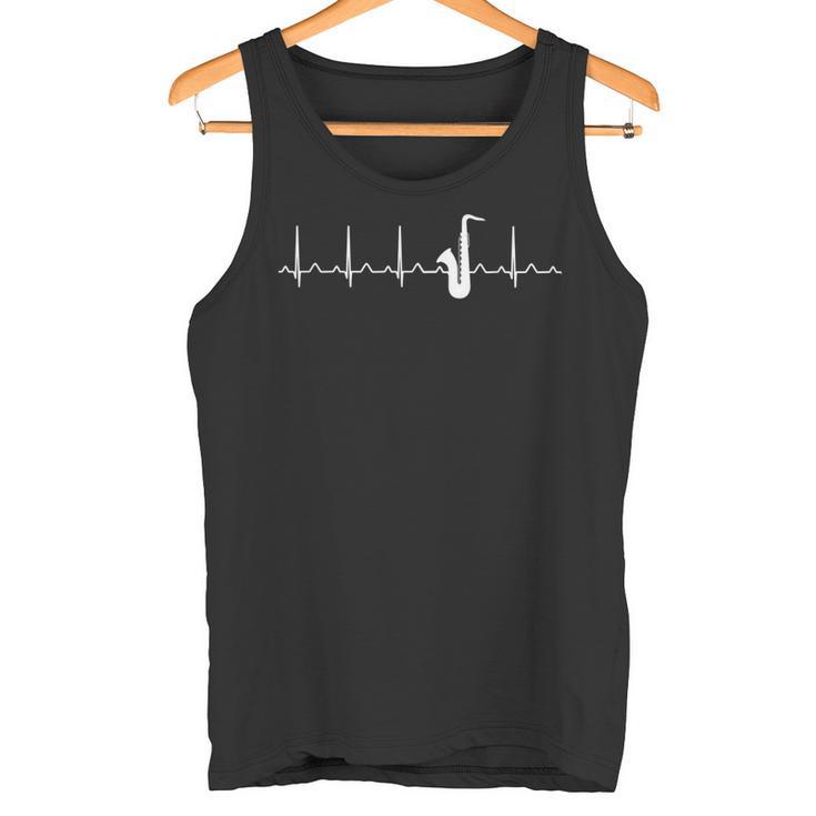 Saxophone Heartbeat Ekg Tank Top