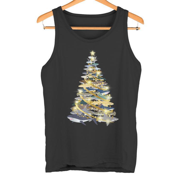 Shark Christmas Tree Xmas Diving Tank Top