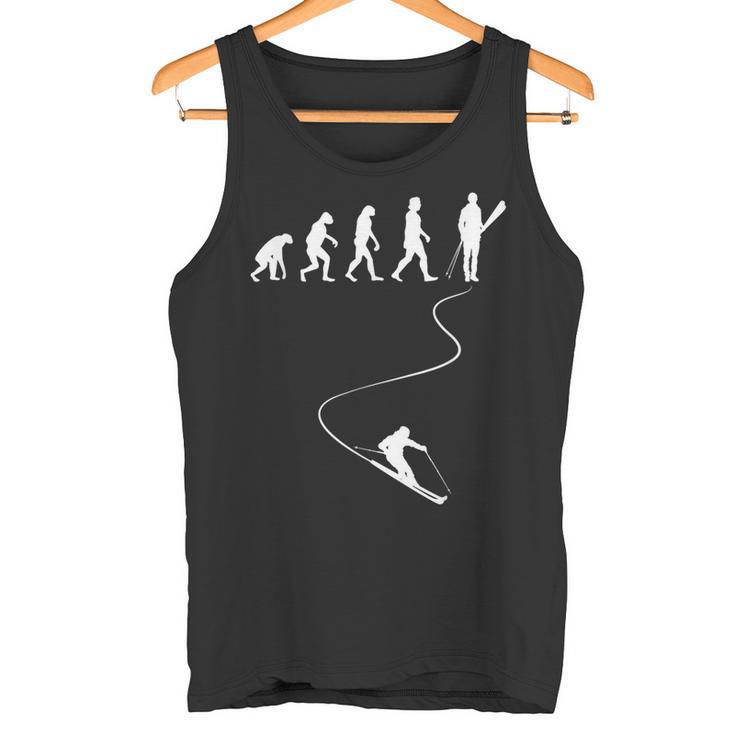 Skifahren Wintersport Skiliebhaber Evolution Des Skifahrers Tank Top