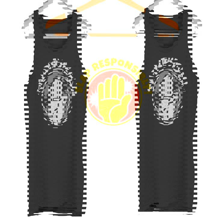 Slap Responsablemente Para El Campeón De Slapboxing Atleta De Boxeo Slap Camiseta sin mangas