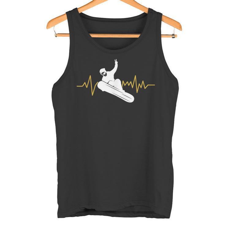 Snowboard Ekg Heartbeat Snowboarding Tank Top