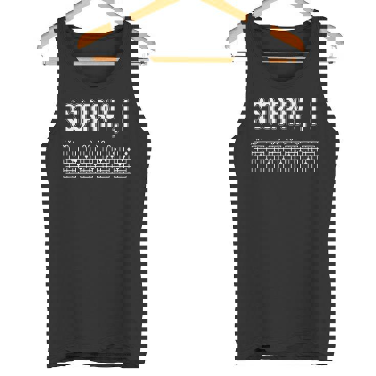 Sorry I I-Dgaf Guitarra Mensaje Oculto Músico Camiseta sin mangas