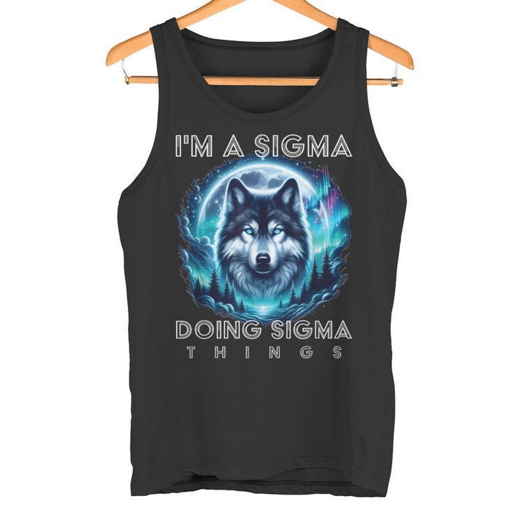 Soy Un Sigma Haciendo Sigma Cosas Alfa Lobo Hombre Hombres Camiseta sin mangas