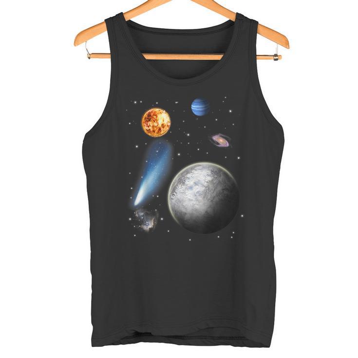 Space Motif Universe Stars Solar System Planets Sun Tank Top