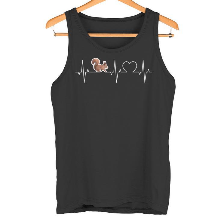 Squirrel Heartbeat Squirrel Ekg Heart Squirrel Tank Top