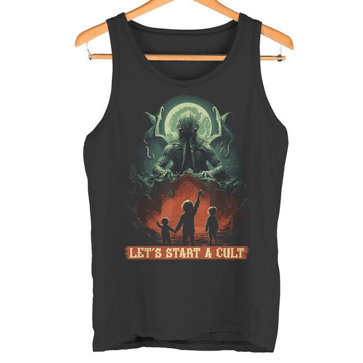 Lets Start A Cultintage Cosmic Horror Cthulhu Cult Tank Top