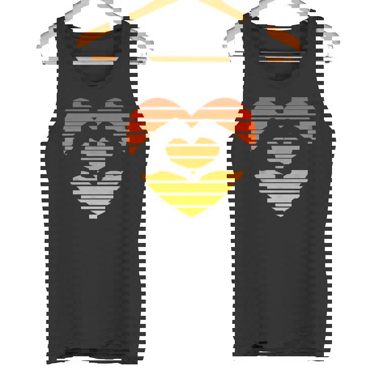 Sunset Sunrise Love Heart Hands Over Sun Tank Top