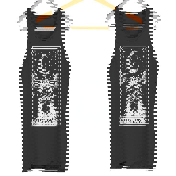 Tarot Card Vintage Crescent Moon Silkie Chicken Farm Animal Tank Top Tank Top