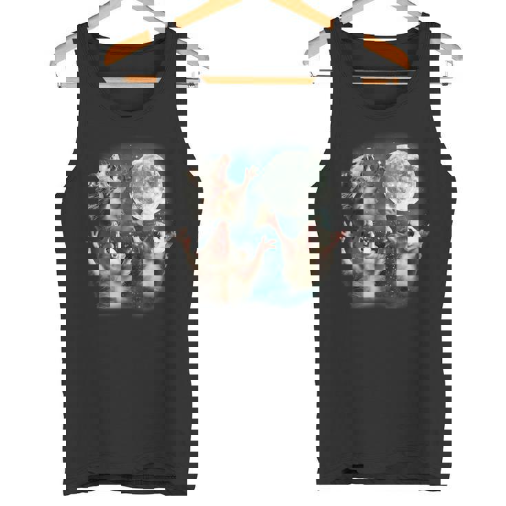 Three Possum Moon 3 Opossum Weird Cursed Meme Tank Top