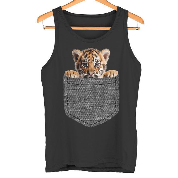 Tiger In Chest Pocket Tank Top