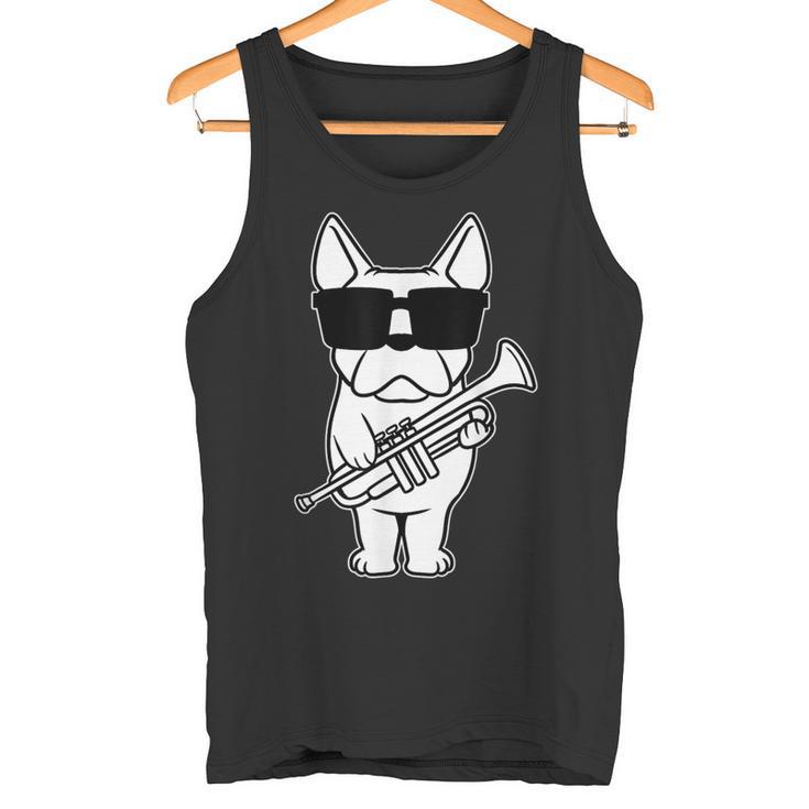 Trumpet Player Brass Musician Dog With Trumpet Tank Top