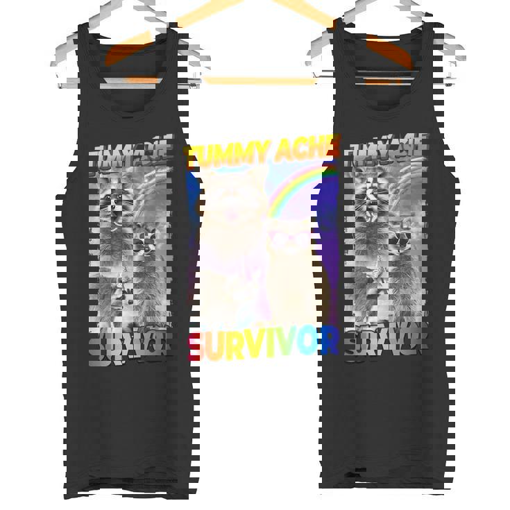 Tummy Ache Survivor Raccoon - Fun Unisex Small Tank Top