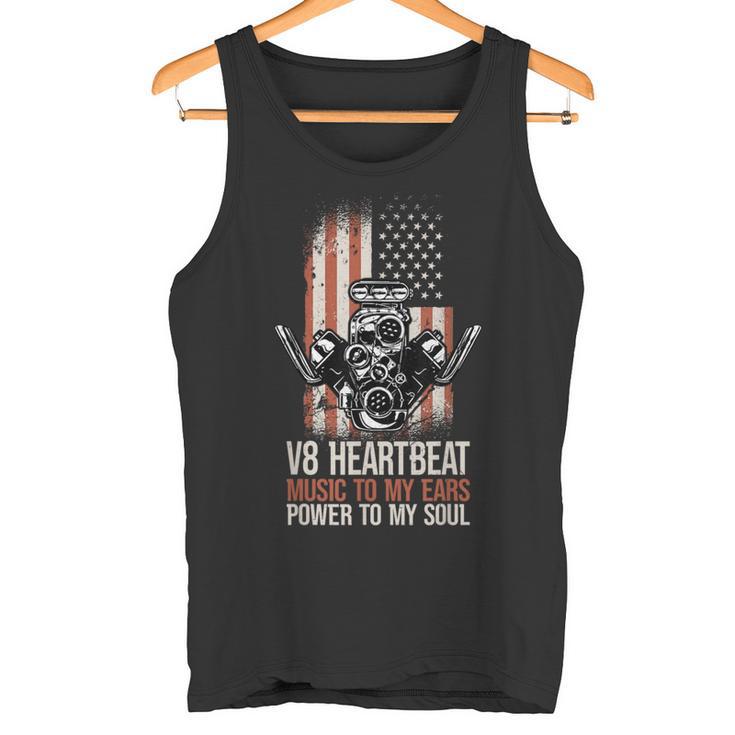 V8 Heartbeat American Muscle Cars Usa Engine8 Muscle Car Tank Top