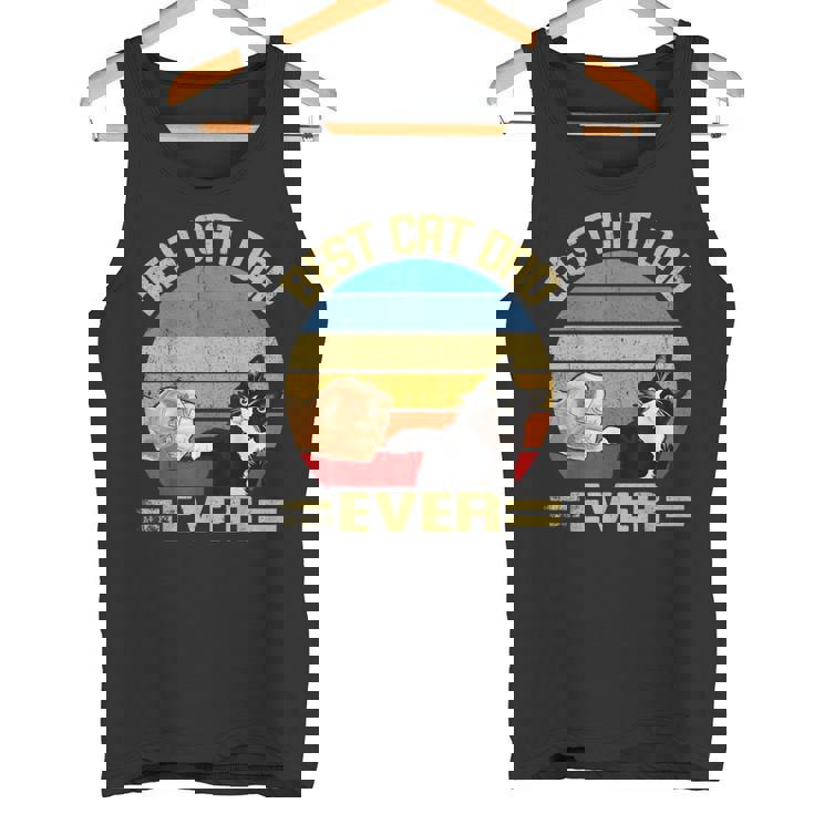 Vintage Best Cat Dad Ever Cat Owner Cats Dad Camiseta sin mangas
