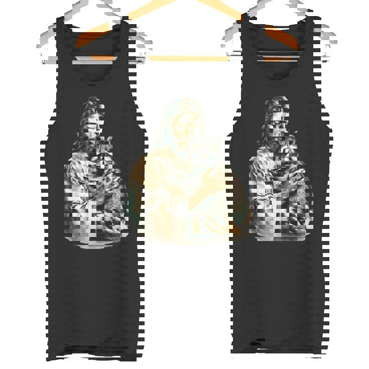 Vintage Distressed Raccoon Lover Tank Top - Jesus Embrace Theme