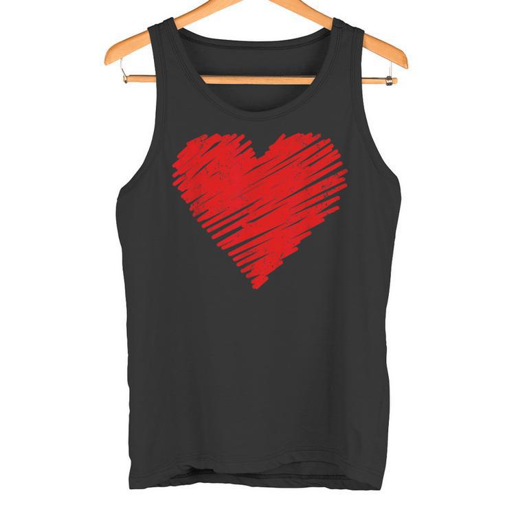 Vintage Red Heart Partner Children Lovealentine's Day Her Her Tank Top