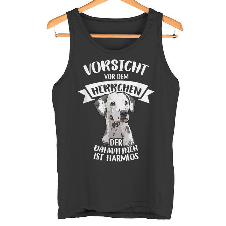 Vorsichtor Dem Herrchen Der Dalmatian Ist Harmlos Gassi Tank Top