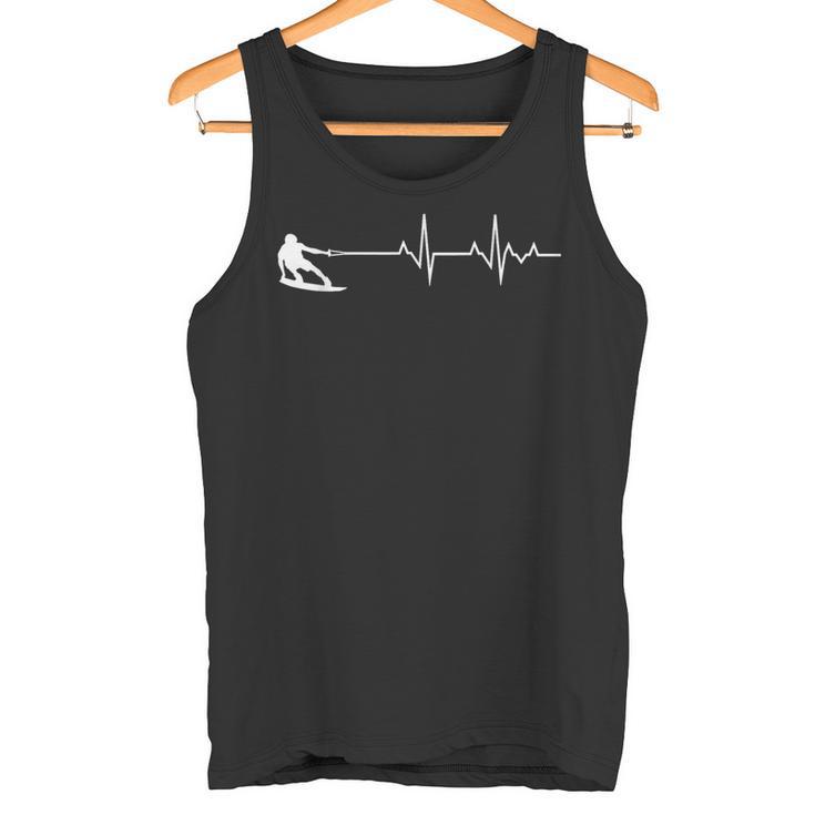 Wakeboard Heartbeat Sea Water Sports Wakeboarding Surfing Tank Top