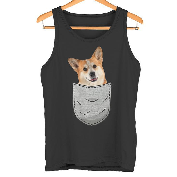 Welsh Corgi Pembroke Chest Pocket For Dog Owners Tank Top