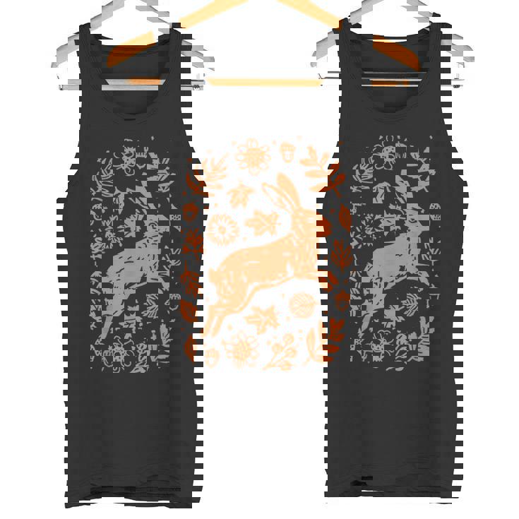 Wild Hare Rabbit Wildlife Cottagecore Aesthetic Autumn Fall Tank Top