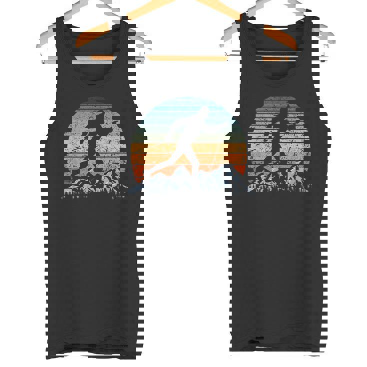 Winter Sports Vintage Sunset Cross-Country Skiing Tank Top
