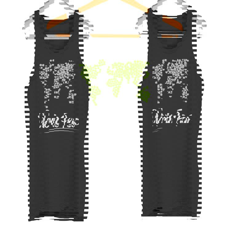 World Peace On Earth Pun Achieved World Peas Funny Pun Tank Top