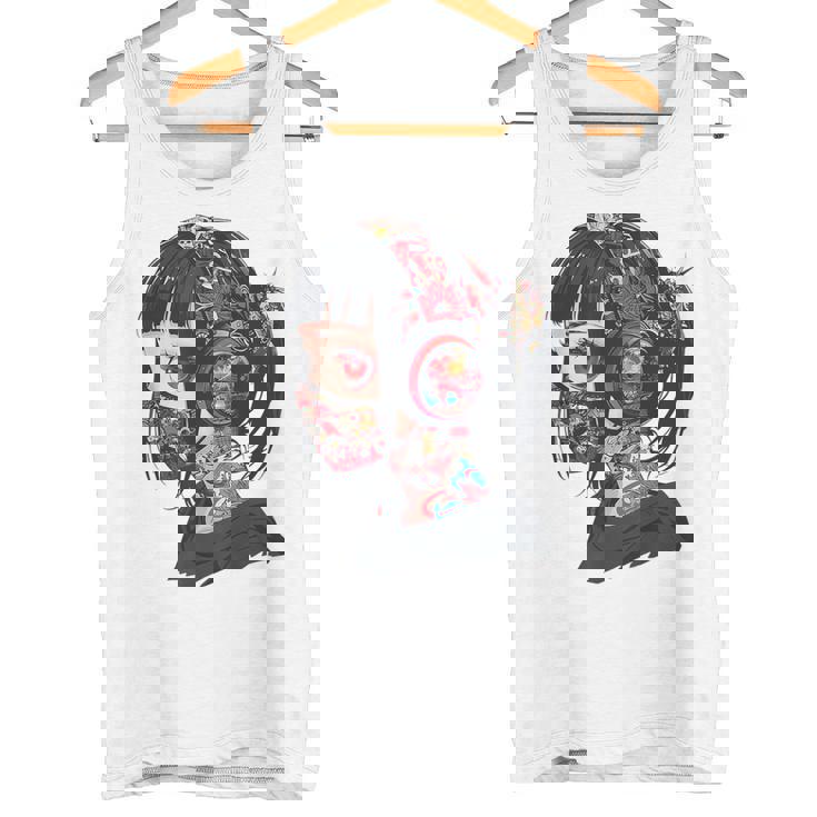 Anime Manga Gráfico Ojos Rojos Arte Anime Camiseta sin mangas