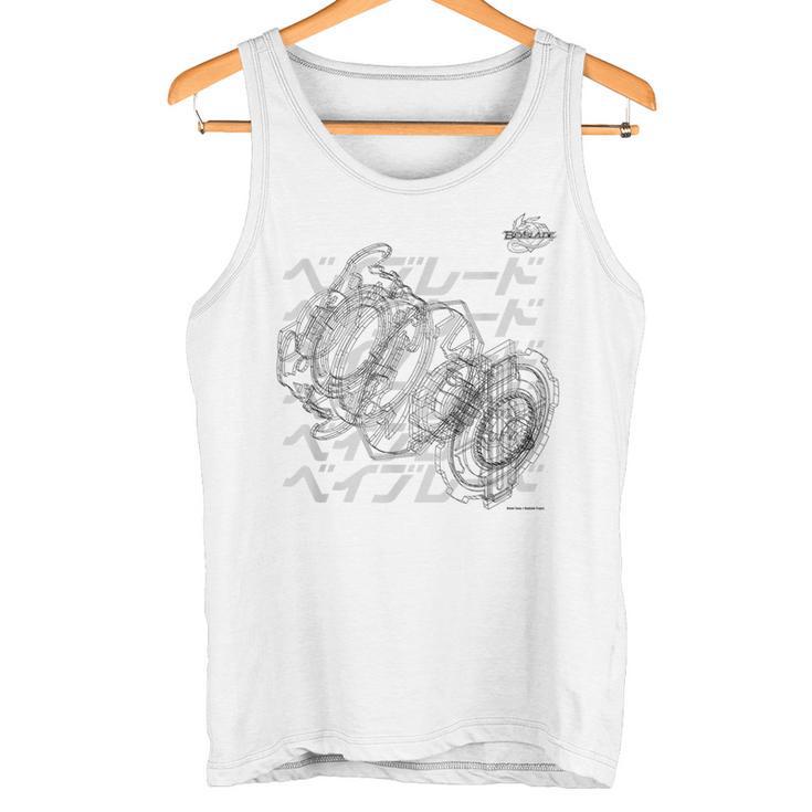 Beyblade Schematic Bey B&W Tank Top