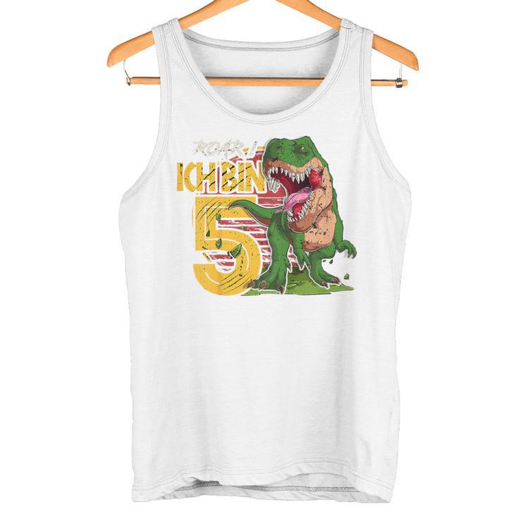 Children's Dinosaur 5Th Birthday Decoration I'm 5 Dinosaur Boys 5 Years Tank Top