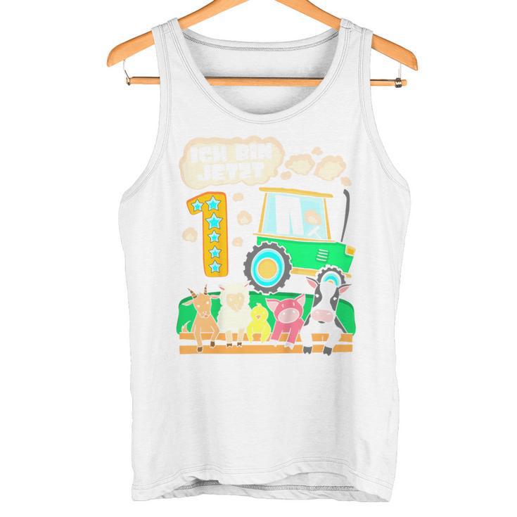 Children's First Birthday 1 Year Boy Tractor One Year Tank Top