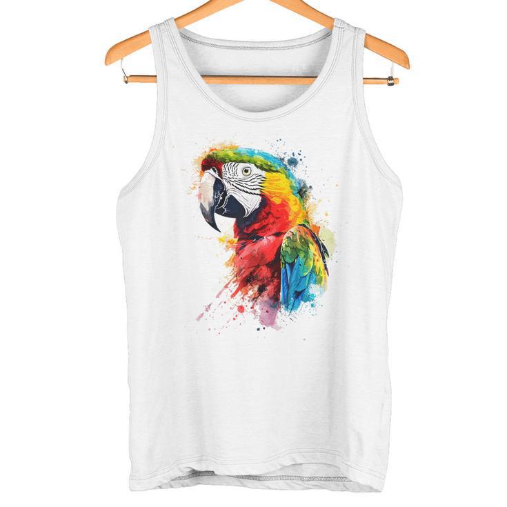 Colourful Parrot Watercolor Tank Top