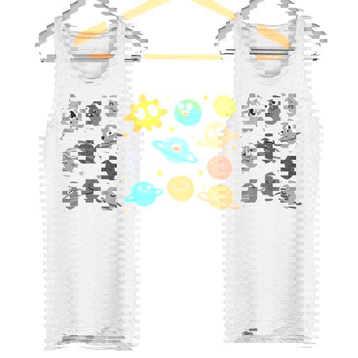 Divertido Pijama Del Sistema Solar De Astronauta Del Mundo Manga Larga Camiseta sin mangas