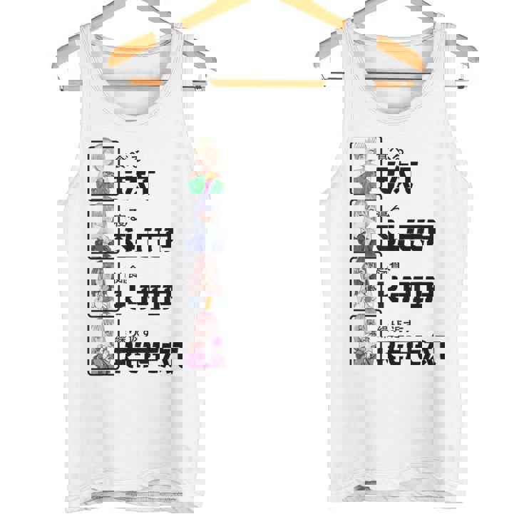 Eat Sleep K-Pop Repeat Regalo De Anime Kawaii De Pop Coreano Camiseta sin mangas